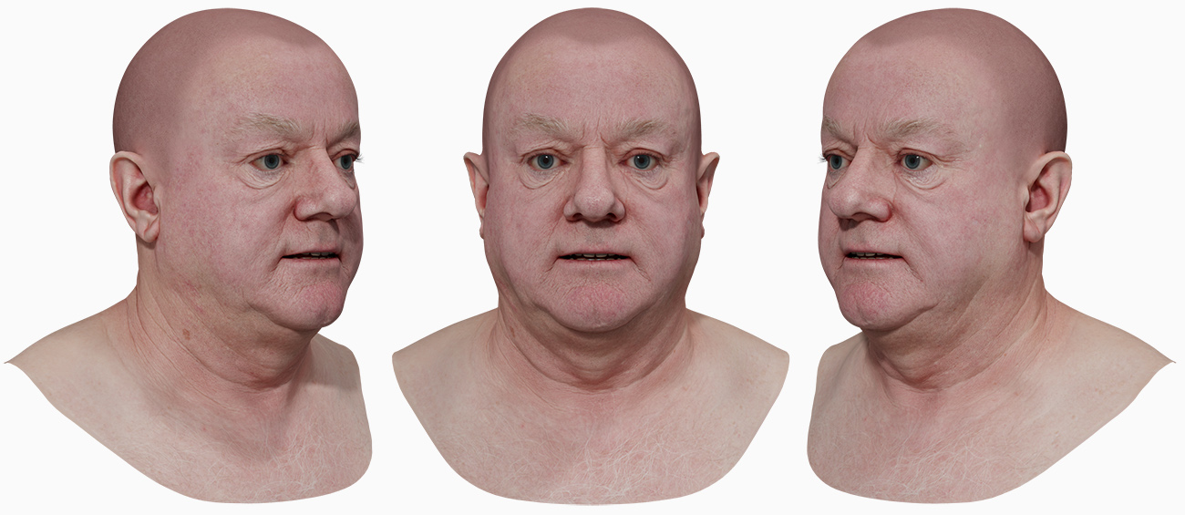 Old man retop head model 3d scan